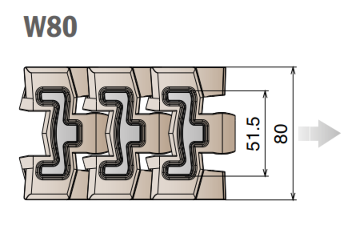 Xích nhựa băng tải 888 GT