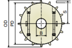 Bánh răng nhựa 600 Support sprocket