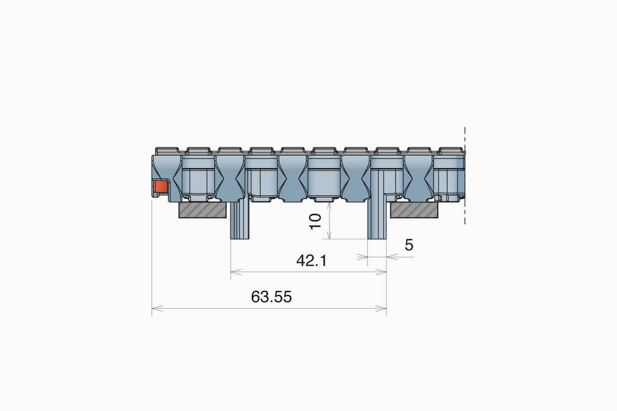 552 PT Modular belts 552 PT ONE TRACK BELT OPEN SURFACE 8%