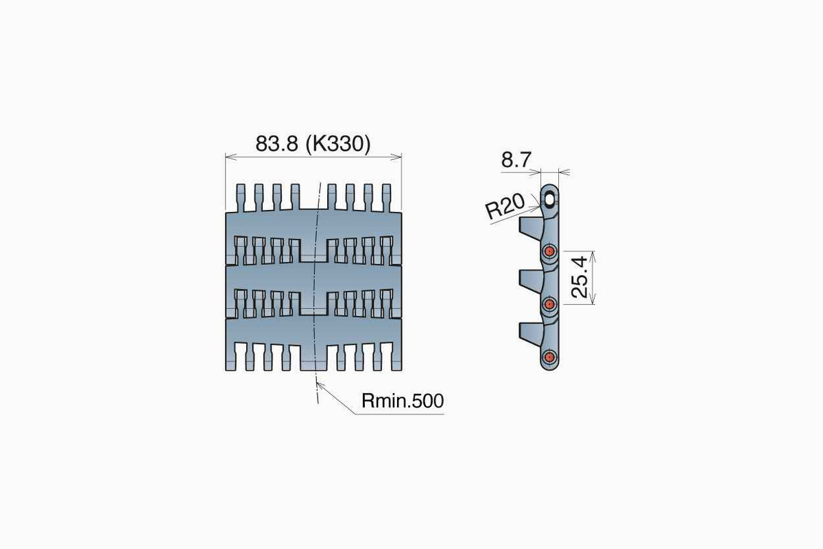 Băng tải nhựa 550 PRO M